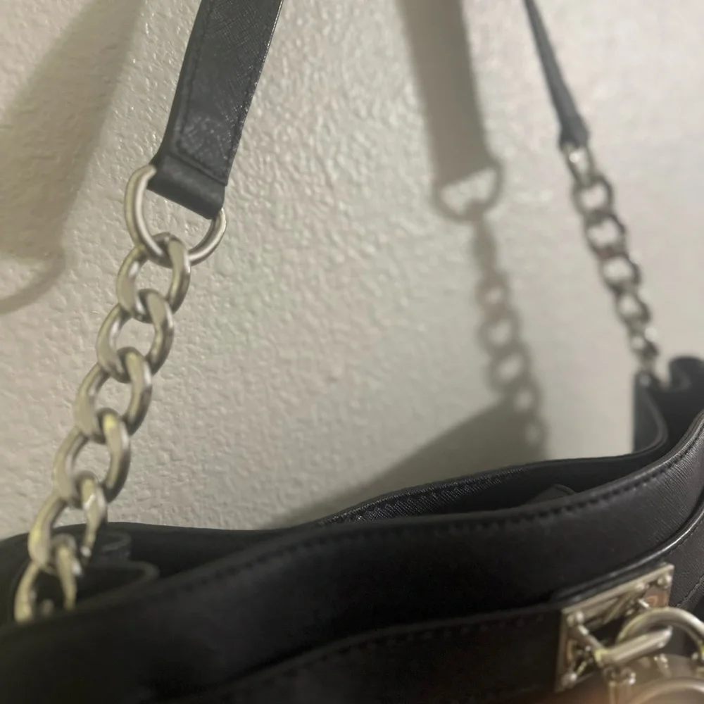 Michael Kors Black Tote with Silver Accents